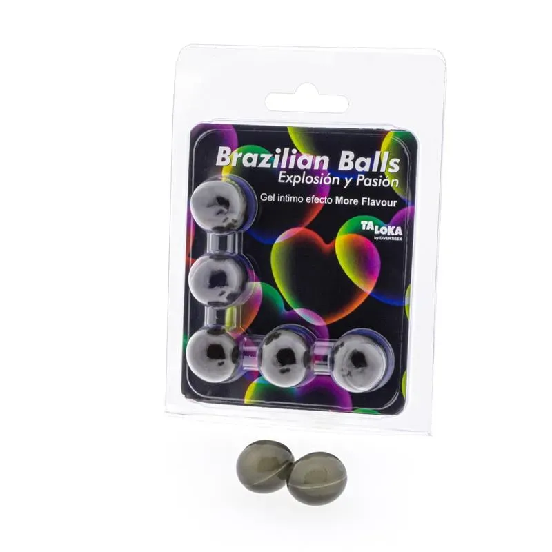 Set 5 Brazilian Balls Gel Excitante Efecto More Flavor/Más Sabor – Para el Baño