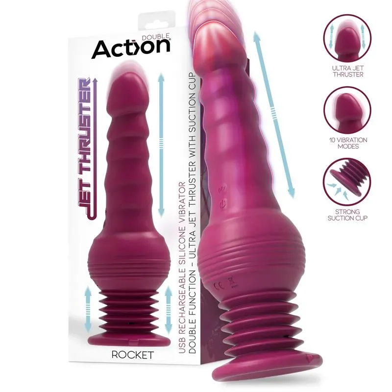Rocket Vibrador con Thrusting Ultra Jet Thruster con Potente Ventosa – Estimuladores