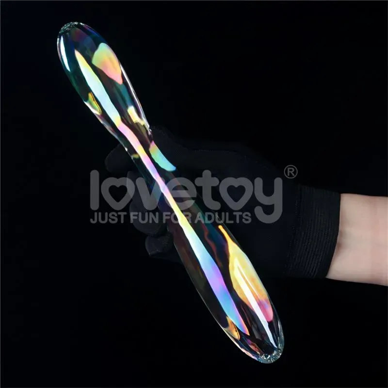 Dildo de Cristal que Brilla en la Oscuridad Twilight Gleam Double Delight – Dildos