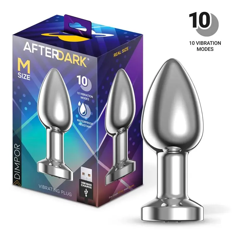 Dimpor Plug Anal Cromado con Vibración USB Magnético Talla M – Anal