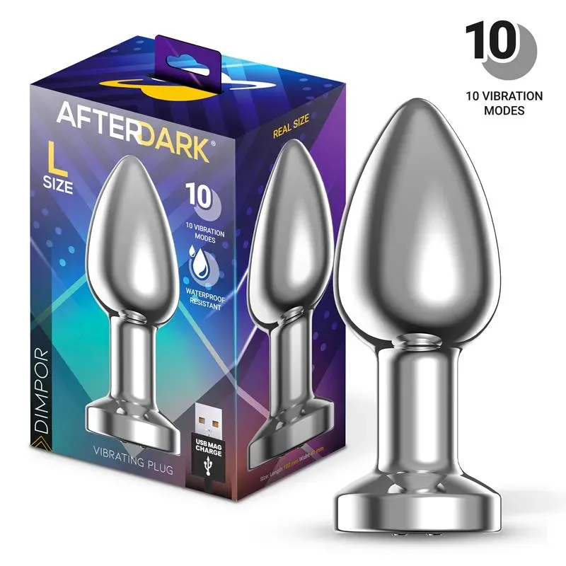 Dimpor Plug Anal Cromado con Vibración USB Magnético Talla L – Anal
