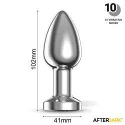 Dimpor Plug Anal Cromado con Vibración USB Magnético Talla L