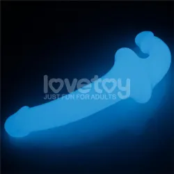 Dildo doble Lumino Play Luz Azul 10.5