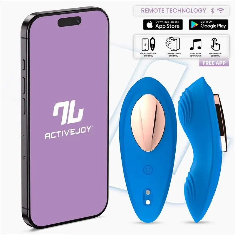 Vibrador de Braguita con APP Silicona Azul – Estimuladores