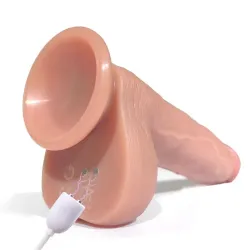 Tiberio Dildo Realista Turbo Shaking con Thrusting, Rotación 360º y Control Remoto Silicona Líquida