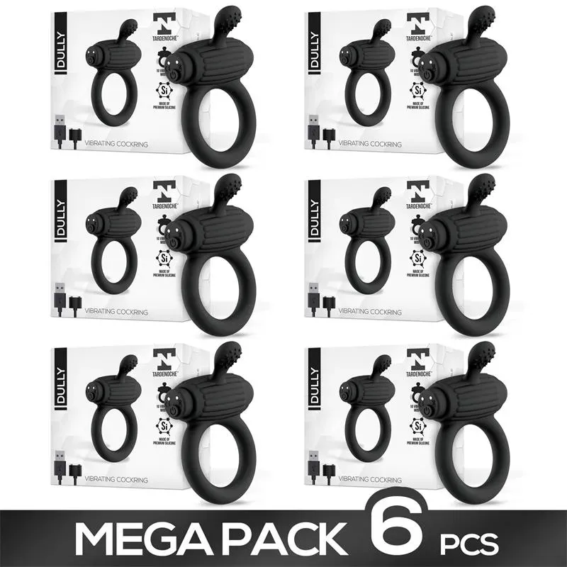 Pack de 6 Dully Anillo Vibrador con USB Magnético Silicona – Anillos Pene