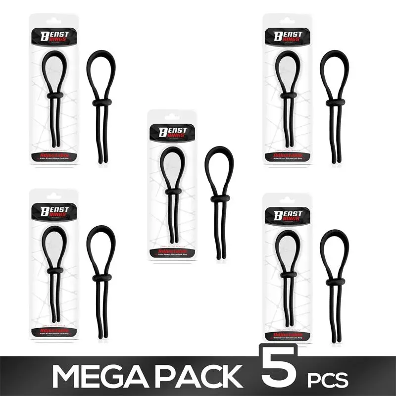 Pack de 5 Anillo para el Pene Wider Arrest Ajustable Silicona Líquida – Packs