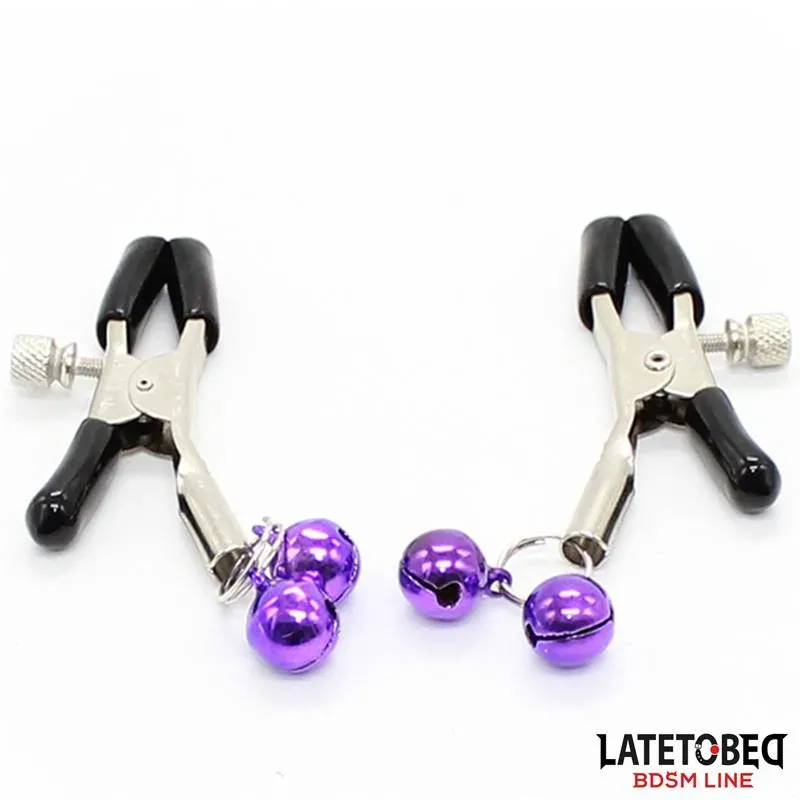 Pinzas para Pezones con Cascabeles Púrpura – BDSM/Pinzas Pezones