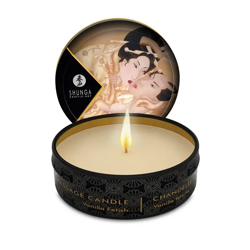 Shunga Mini Vela de Masaje Vainilla – Incienso, Velas de Masaje, Polvos...