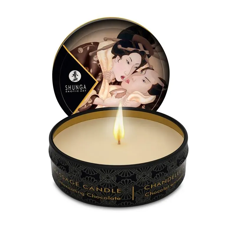 Shunga Mini Vela de Masaje Chocolate – Incienso, Velas de Masaje, Polvos...