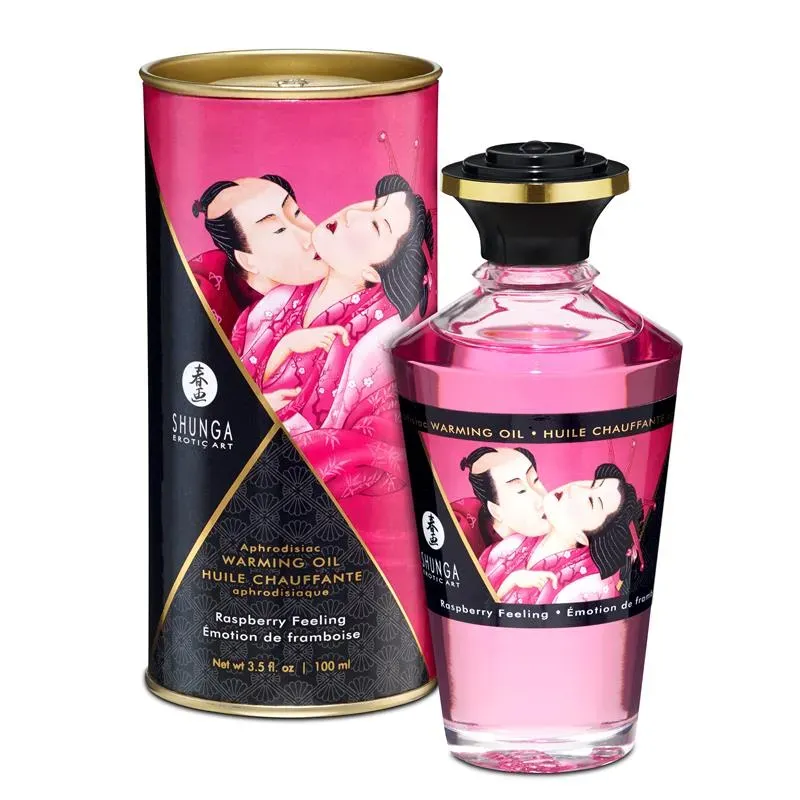 Shunga Aceite de Masaje de Efecto Calor Aroma a Frambuesa – Aceites Esenciales