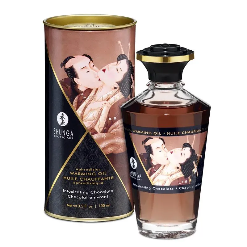 Shunga Aceite de Masaje Efecto Calor Aroma a Chocolate – Aceites Esenciales