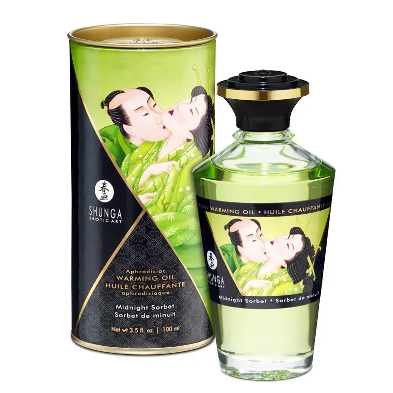 Shunga Aceite de Masaje Efecto Calor Aroma Sorbete de Medianoche – Aceites Esenciales