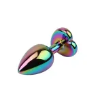 Plug Anal de Metal Tipo Rainbow con Joya de Corazón 2,7