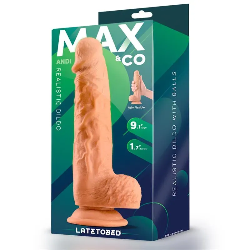 Andi Dildo Realista con Testículos 9.1 Natural – Dildos