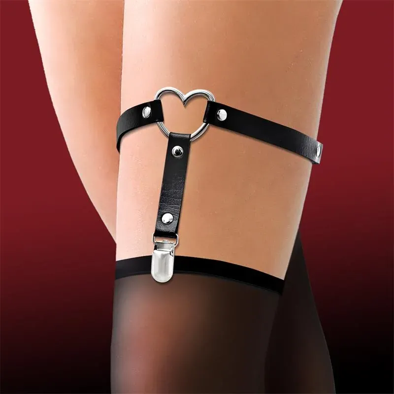 Liga con Aro en Forma de Corazón Cuero Vegano Talla Única – BDSM/Accesorios