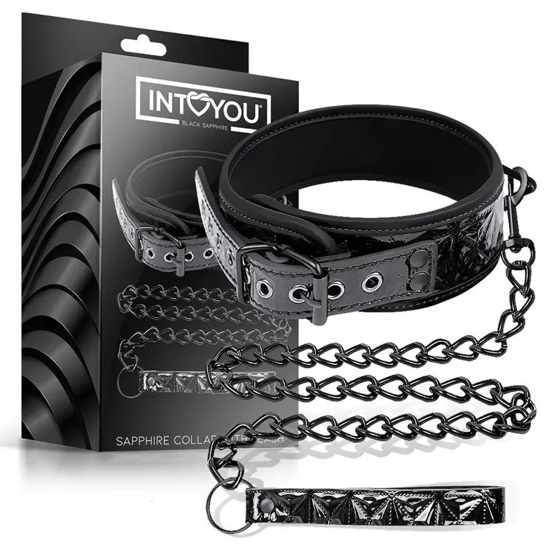 Collar con Correa Sapphire Cuero Vegano – BDSM/Accesorios