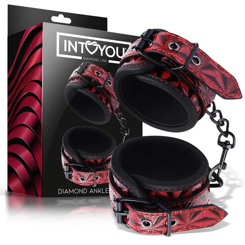 Esposas para Tobillos Acolchadas Ajustable Diamond Cuero Vegano – BDSM/Accesorios
