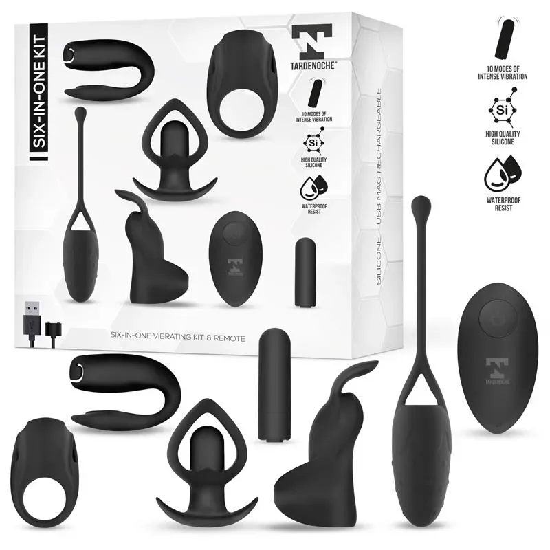 Six-In-One Kit de Bala Vibradora y 5 Accesorios de Silicona – Estimuladores
