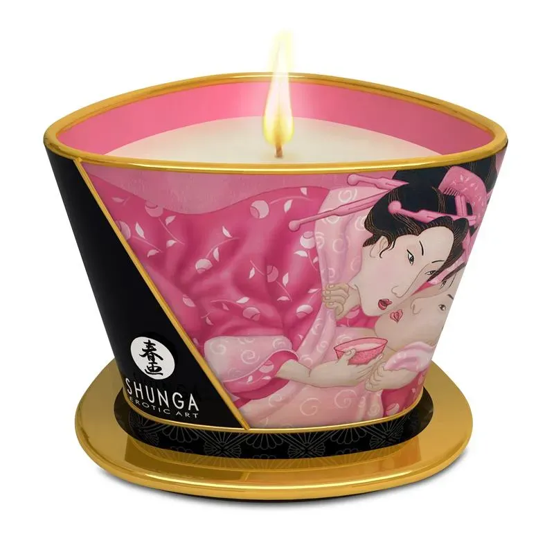 Shunga Vela de Masaje Rosa – Incienso, Velas de Masaje, Polvos...