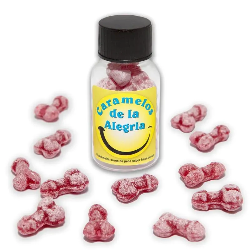 Bote Caramelos Pene Alegría 12 und – Juegos Comestibles