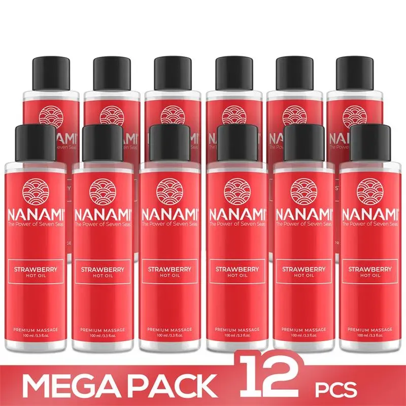 Pack 12 Aceite de Masaje Efecto Calor Aroma Fresa 100 ml – Packs