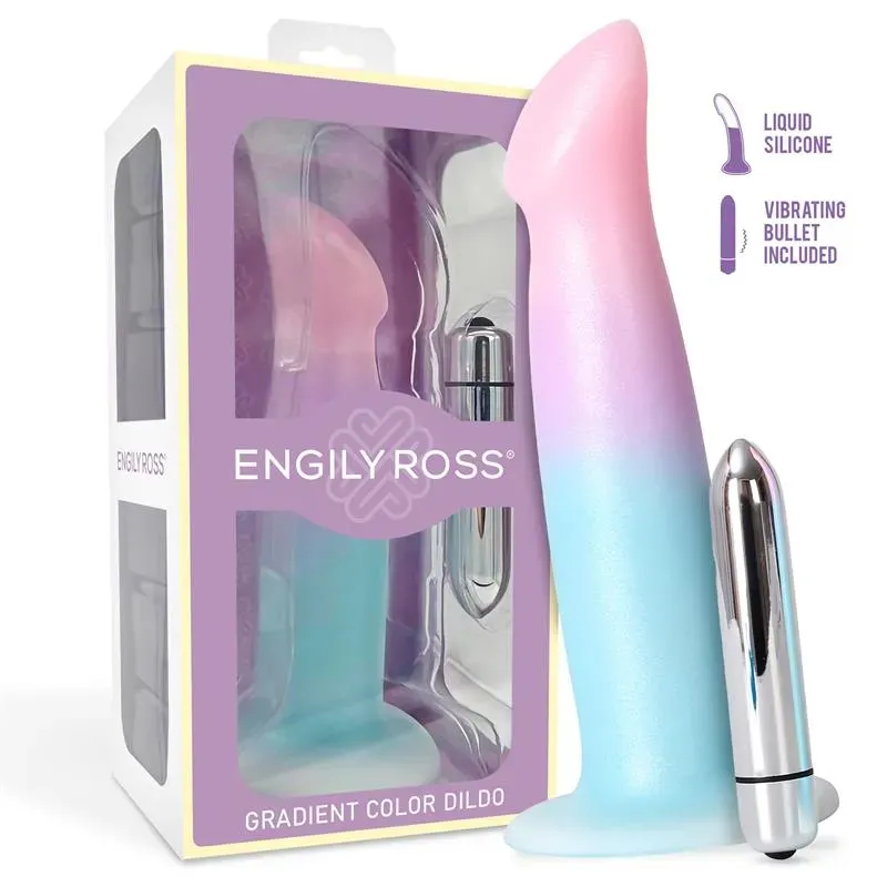 Dildo con Vibración y Ventosa Color Degradado 17 cm – Dildos