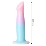 Dildo con Vibración y Ventosa Color Degradado 17 cm