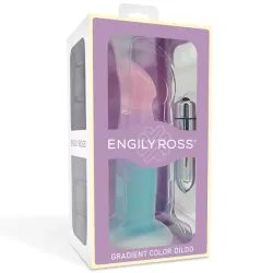 Dildo con Vibración y Ventosa Color Degradado 17 cm