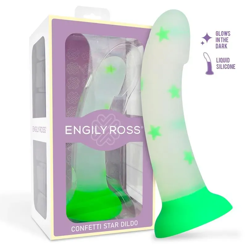 Dildo que Brilla en la Oscuridad Confetti Star 17 cm – Dildos