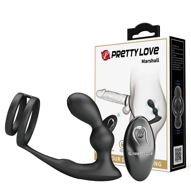Marshall Plug Anal con Vibración y Anillo para el Pene y Testículos – Anal
