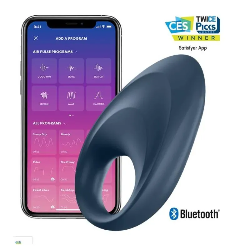 Mighty One Anillo Vibrador con APP Azul – Anillos Pene