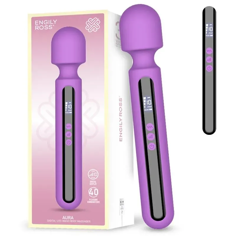 Aura Masajeador con Pantalla Digital, Gran Tamaño y Potencia 29.5 cm – Masajeadores