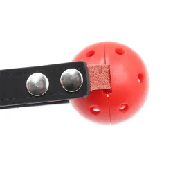 Mordaza de Bola Transpirable Negro/Rojo