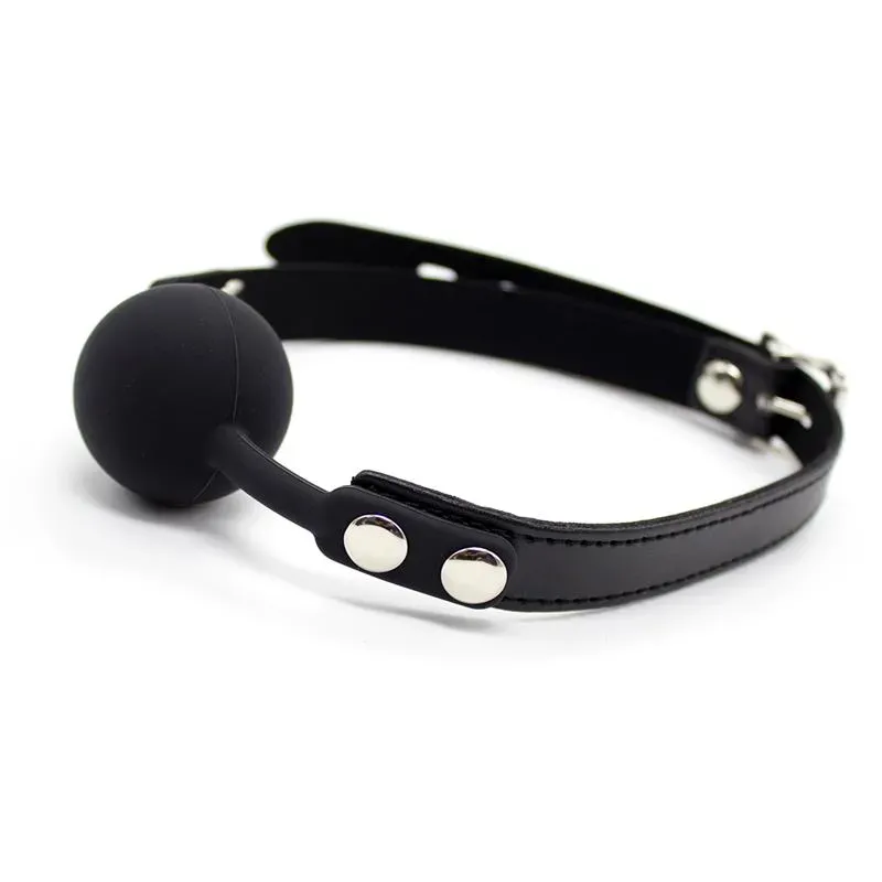 Mordaza de Bola Lisa de Silicona 4 cm Ajustable Negro – Mordazas
