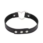 Collar con Aro en Forma de Corazón Ajustable 41,5 cm Negro