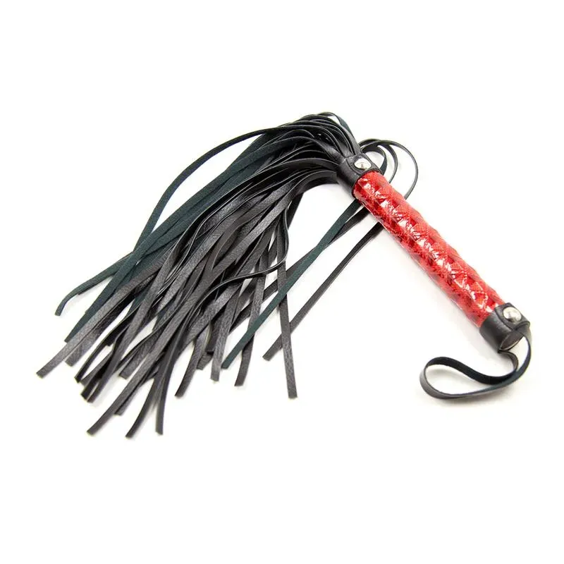 Flogger Patron de Diamante y Mango de Metal 39 cm Rojo – Fustas, Floggers y Palas