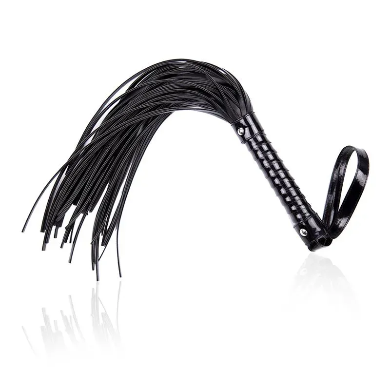 Flogger con Mango Brillante 44 cm Negro – Fustas, Floggers y Palas