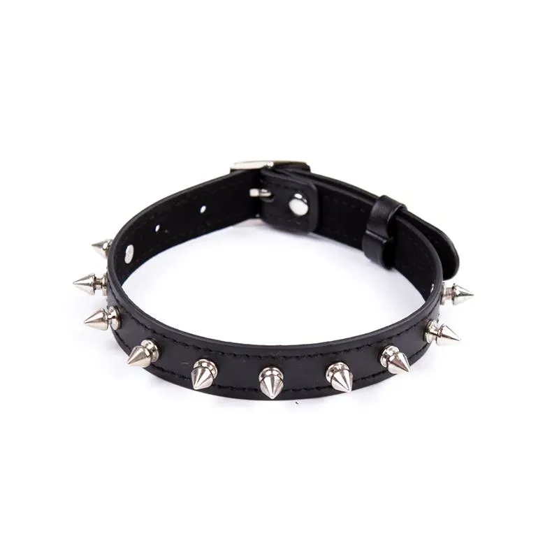 Collar con Pinchos Ajustable 43 cm Negro – Collares