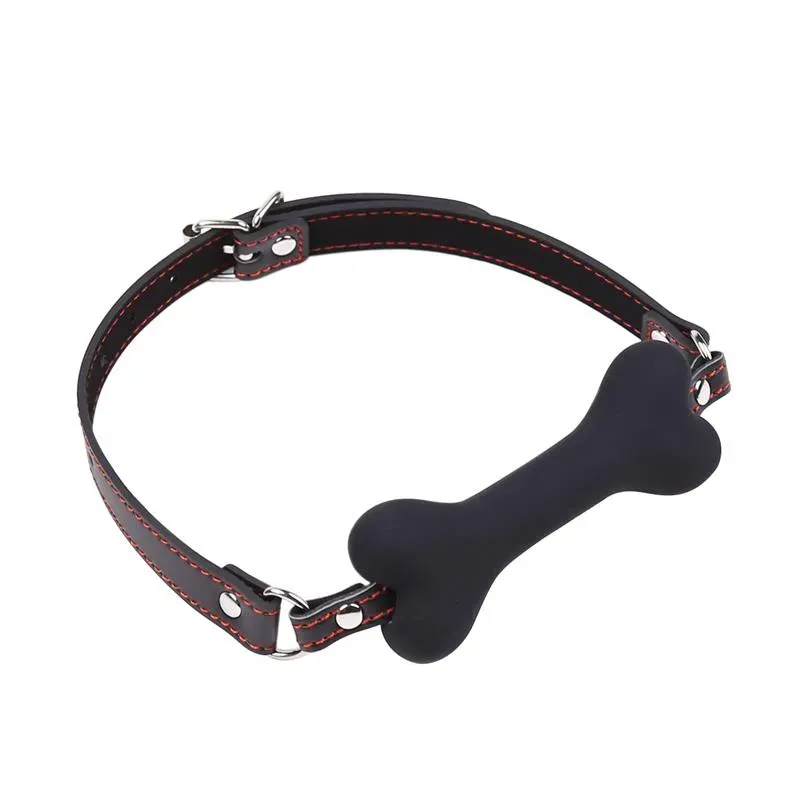 Mordaza Forma de Hueso Silicona 12 cm Negro – Mordazas