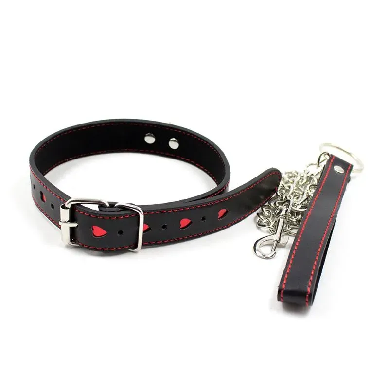 Collar con Cadena de Metal Negro/Rojo – Collares