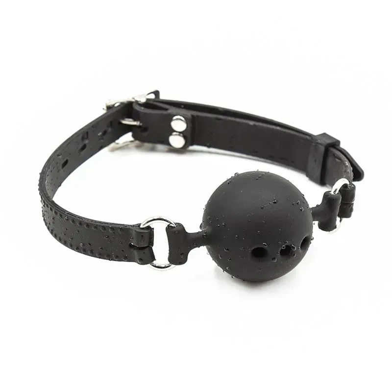 Mordaza de Bola Transpirable de Silicona 4,5 cm Talla M Negro – Mordazas