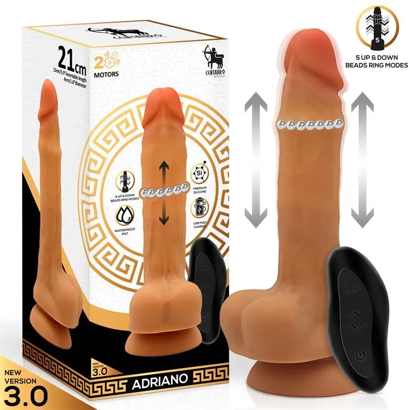 Adriano Dildo Realista Vibración y Bolas Up and Down Internas – Vibradores