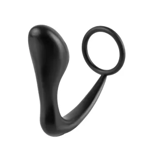 Estimulador Anal Ass-Gasm Cockring Plug - Color Negro