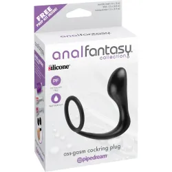 Estimulador Anal Ass-Gasm Cockring Plug - Color Negro