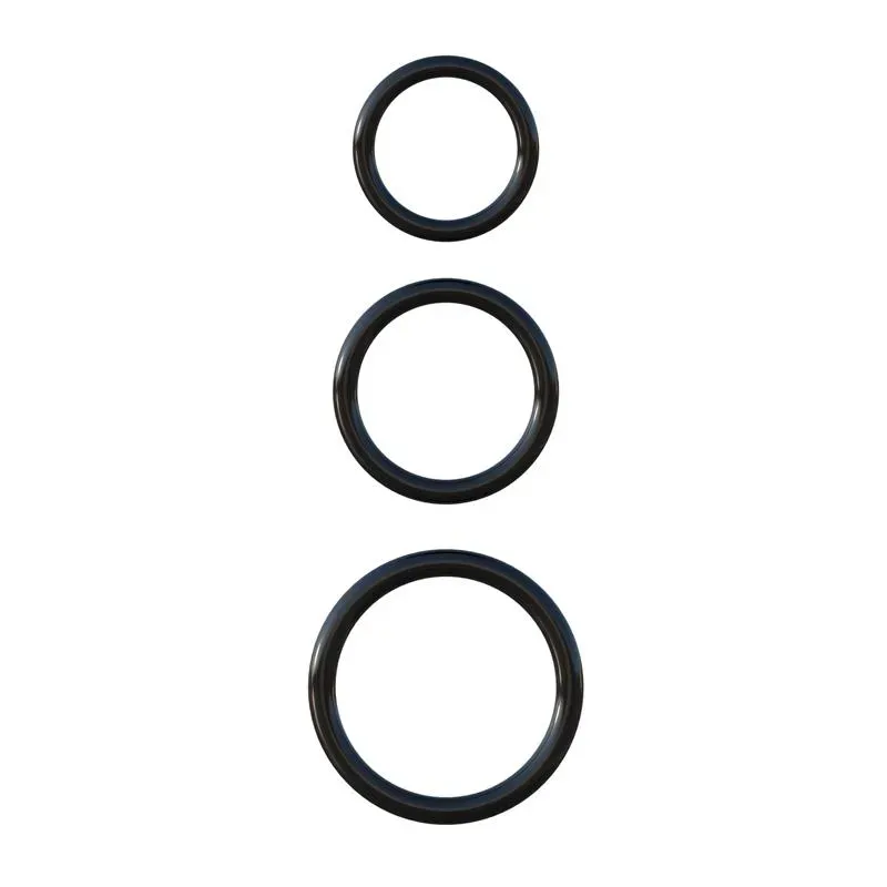 Fantasy C-Ringz Set de 3 Anillos de Silicona Color Negro – Anillos Pene