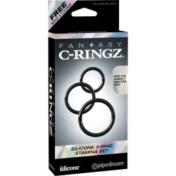 Fantasy C-Ringz Set de 3 Anillos de Silicona Color Negro