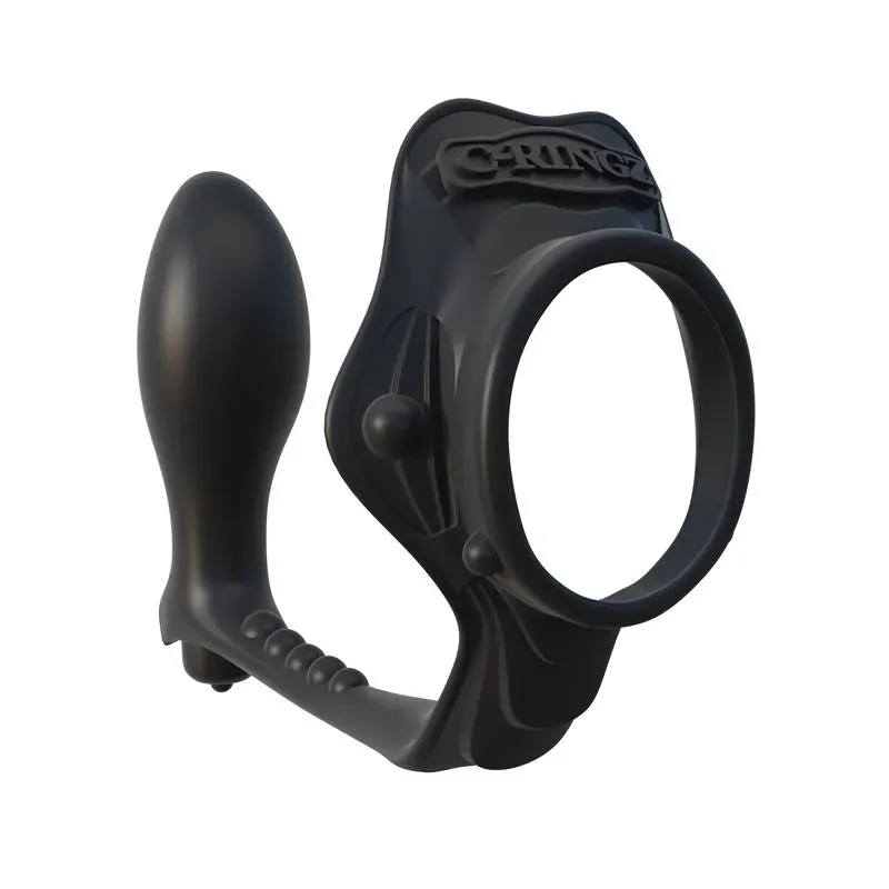 Fantasy C-Ringz Anillo con Plug Anal Pesado Color Negro – Anillos Pene