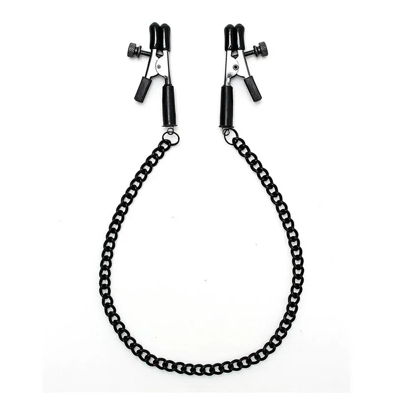 Pinzas para Pezones con Cadena Color Negro – BDSM/Pinzas Pezones