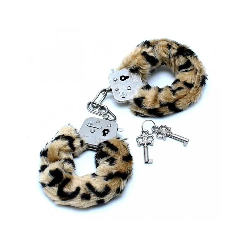 Esposas Metálicas con Pelo Leopardo – Esposas y Antifaces
